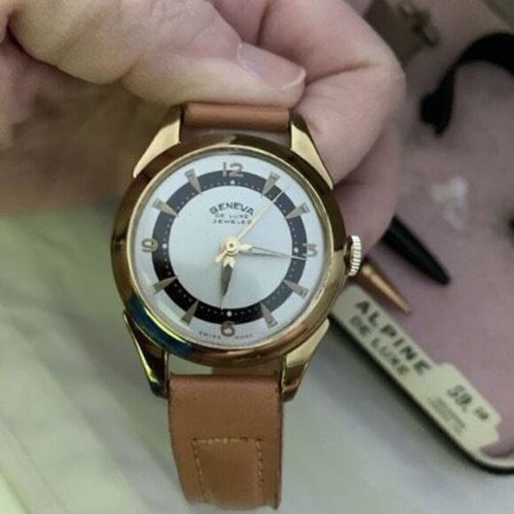 Alpine De Luxe Alpine USA Pencil Perma Matic Pen Geneva Jeweled Swiss Watch - Picture 5 of 14